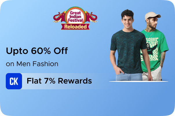 Amazon: Upto 60% Off on Men Fashion + Flat 7% Rewards CashKaro Cashback